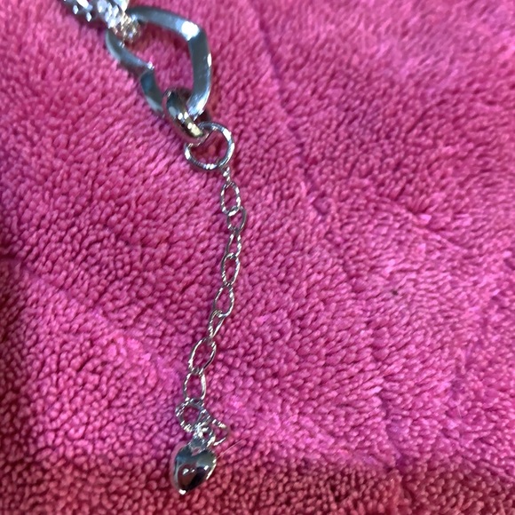 Sterling Silver CZ Heart Bracelet like new - Picture 5 of 5